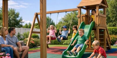 Outdoor-Spielbereich für Kinder planen – wetterfest und sicher