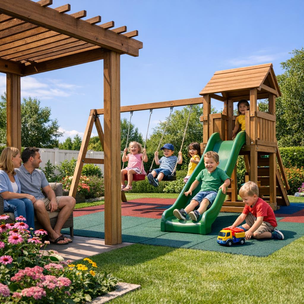 Outdoor-Spielbereich für Kinder planen – wetterfest und sicher